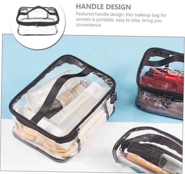Clear Travel Makeup Bag – Waterproof, Transparent & Portable Cosmetic Organizer – Stylish PVC Zipper Pouch for Toiletries, Makeup & Skincare – Random Color