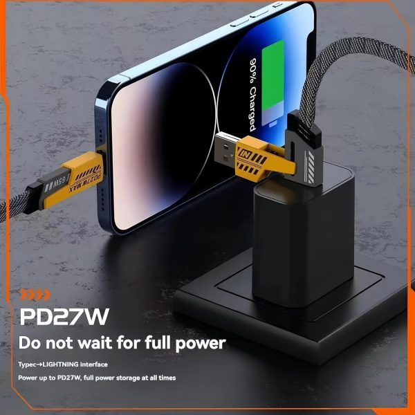 4-in-1 Fast Charging Cable | USB-C & Lightning | For iPhone, Android, iPad, MacBook