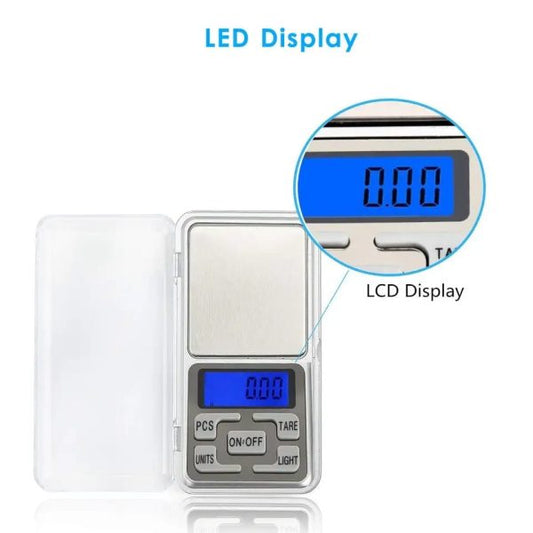 Mini Digital Pocket Scale – High Precision Electronic Jewelry & Kitchen Gram Scale with LCD Backlight (Silver)