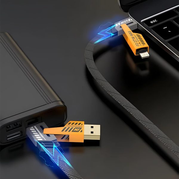 4-in-1 Fast Charging Cable | USB-C & Lightning | For iPhone, Android, iPad, MacBook