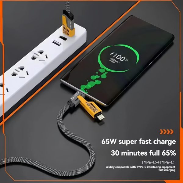 4-in-1 Fast Charging Cable | USB-C & Lightning | For iPhone, Android, iPad, MacBook