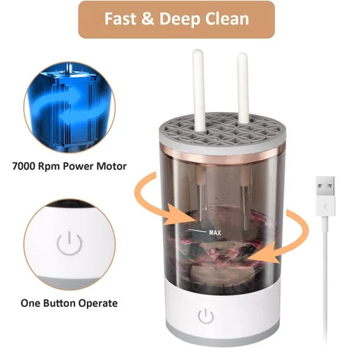 Portable Electric Makeup Brush Cleaner Machine | USB Rechargeable Brush Washer