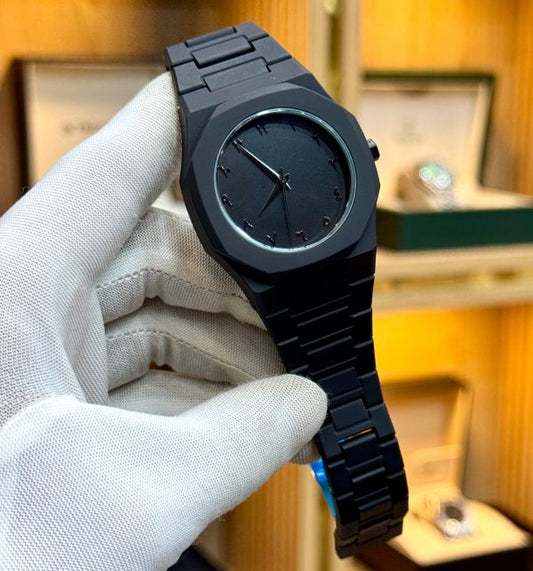 Full Black Aura Quartz Watch – Lightweight, Premium Analog Watch for Men