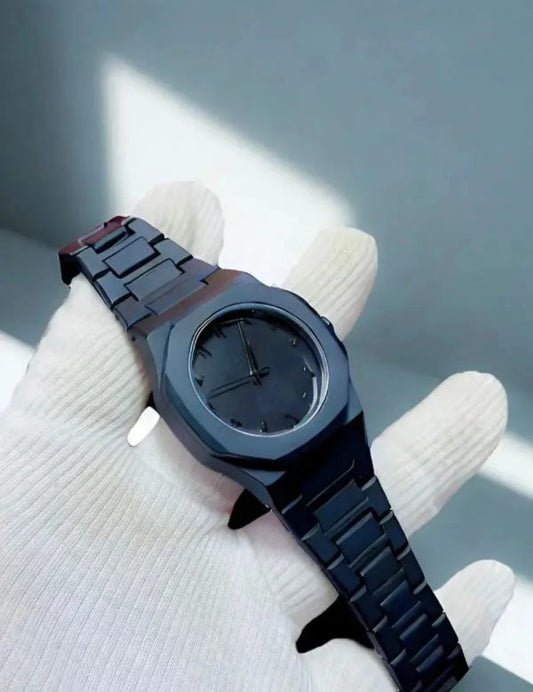 Full Black Aura Quartz Watch – Lightweight, Premium Analog Watch for Men