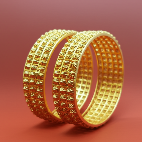 Golden brass bridal bangles for women in antique style