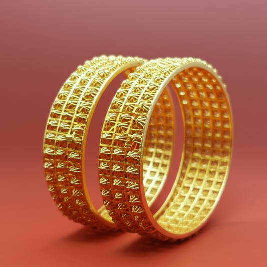 Golden brass bridal bangles for women in antique style
