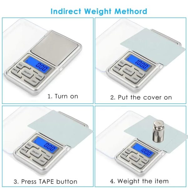 Mini Digital Pocket Scale – High Precision Electronic Jewelry & Kitchen Gram Scale with LCD Backlight (Silver)