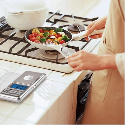 Mini Digital Pocket Scale – High Precision Electronic Jewelry & Kitchen Gram Scale with LCD Backlight (Silver)