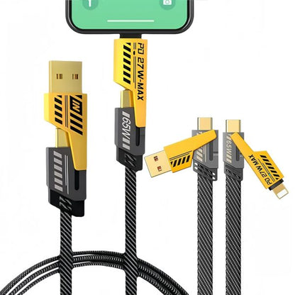 4-in-1 Fast Charging Cable | USB-C & Lightning | For iPhone, Android, iPad, MacBook