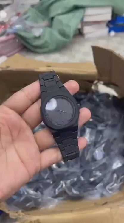 Full Black Aura Quartz Watch – Lightweight, Premium Analog Watch for Men
